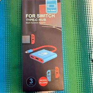 Type-C Hub for Switch - Blue and Red Multi-Function Adapter